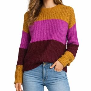 A.L.C. Colorblock Sweater Women’s Medium Multicolor Fall Cozy Knit Pullover